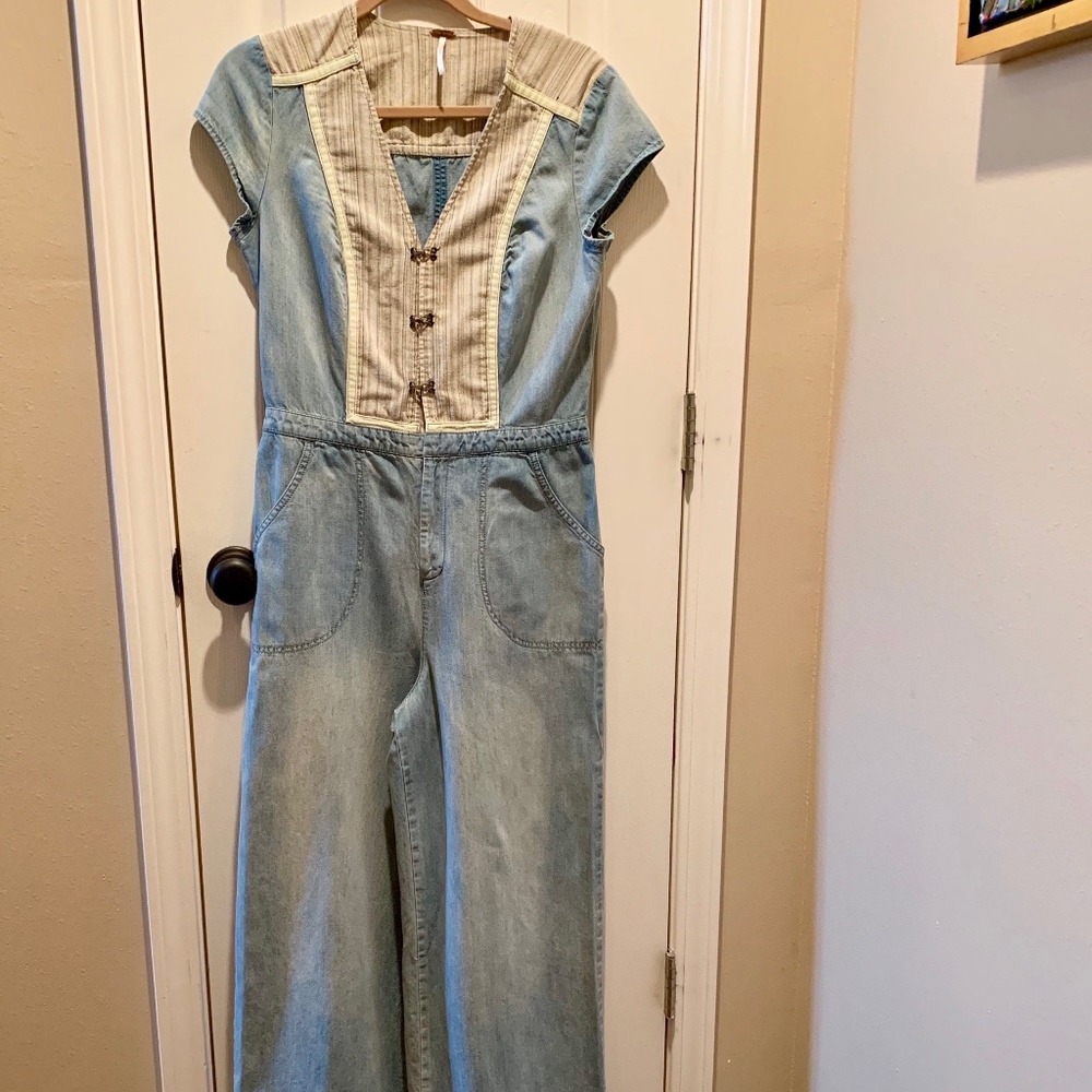 Free People Denim Jumpsuit